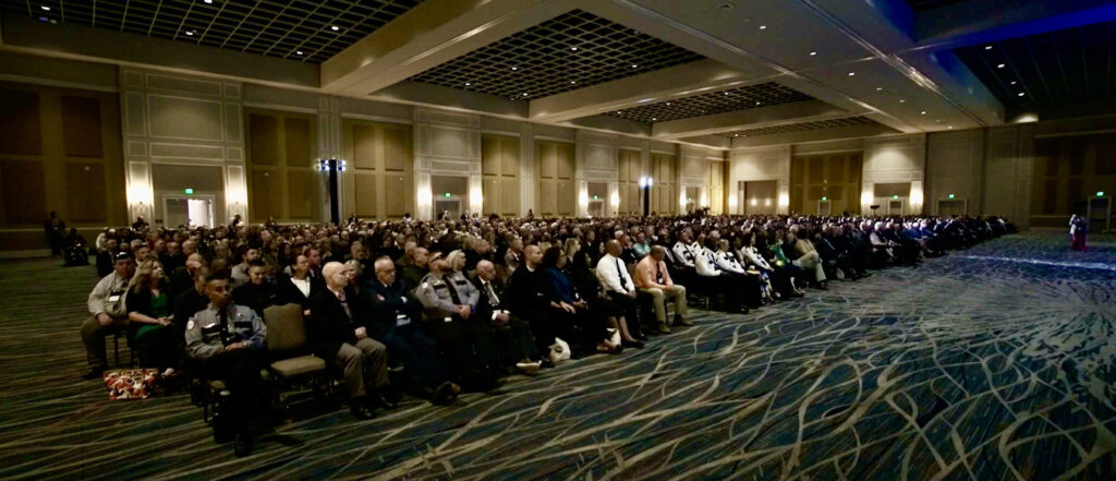 The audience at the FDC leadership conference listening to Josh speak about the difference of rehabilitation vs. transformation. As well as the importance of transformation in corrections. 