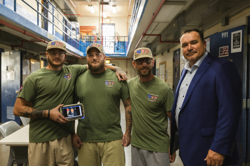 CEO & Founder, Josh Smith with three MVP offenders at the MCC prison. 